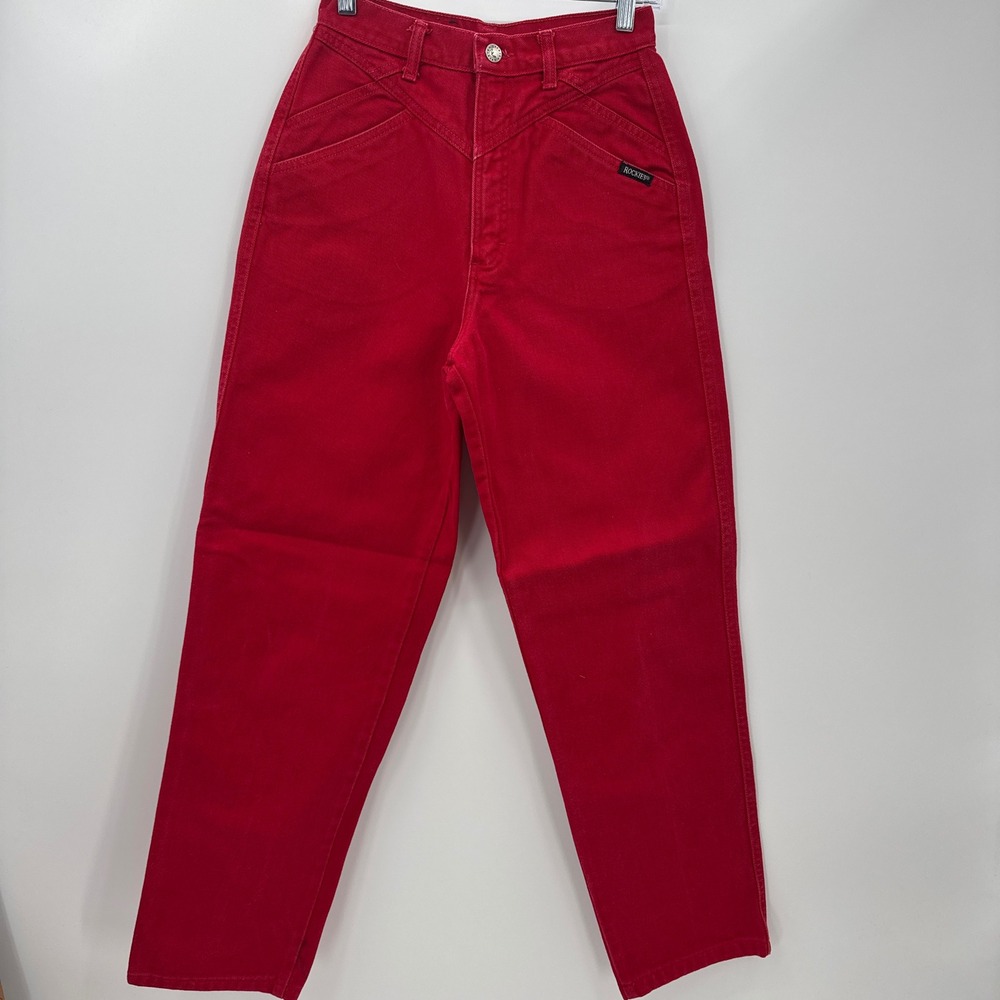 Rocky Mountain Jeans Red‎ High Waisted Straight Leg Denim Pants Size 28/7